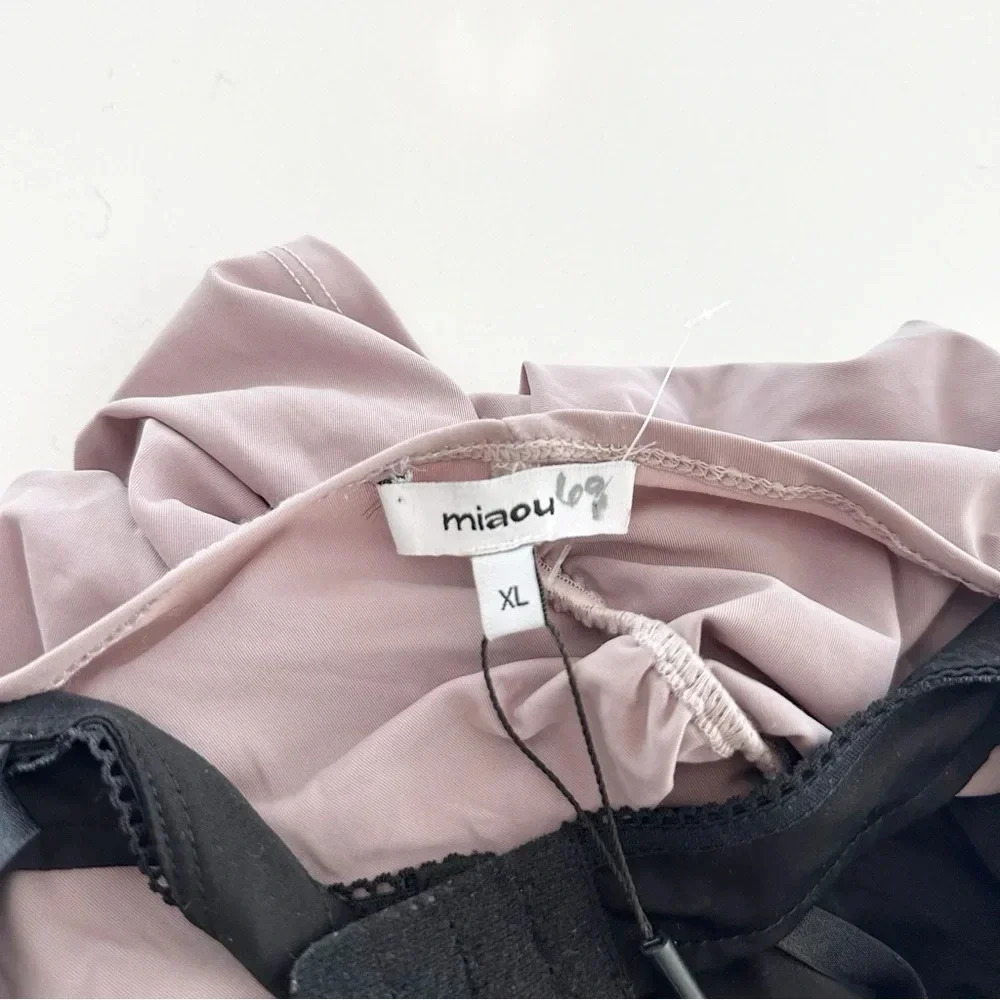 Miaou Renzo Tube Top | Taupe/Dusty Purple / XL - Picture 9 of 9